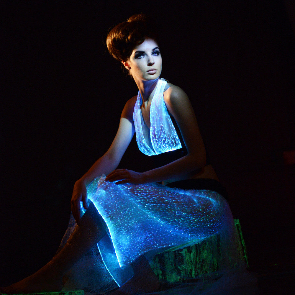 Fairy Two Piece Dress Star Glow Skirt Fiber Optic Tube Top Skirt