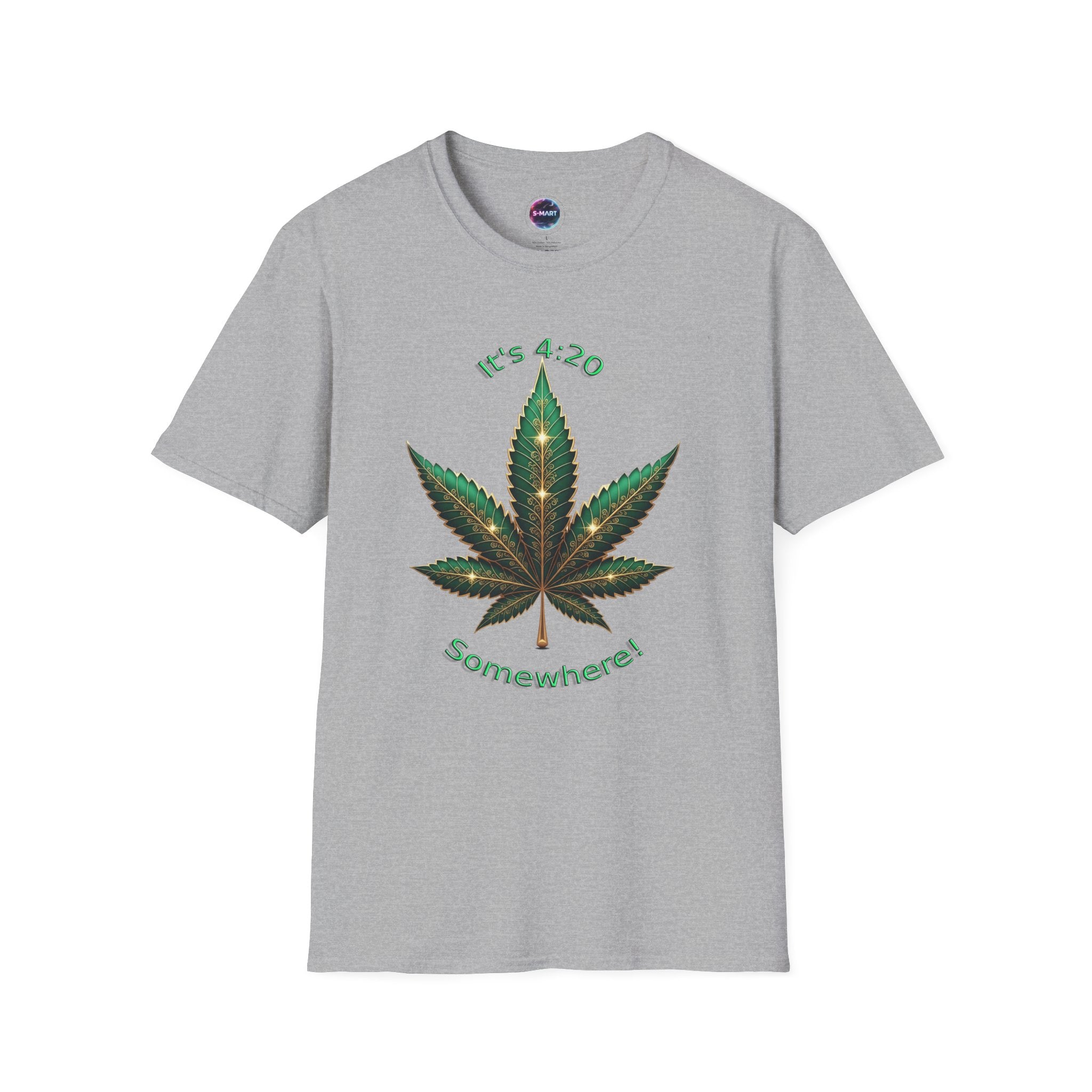 It's 420 Somewhere Vibes Unisex T-Shirt - Perfect for Cannabis Enthusiasts, Gifts, Festivals, Casual Wear, and Celebrations! - S-Mart Shop Smart Treasures