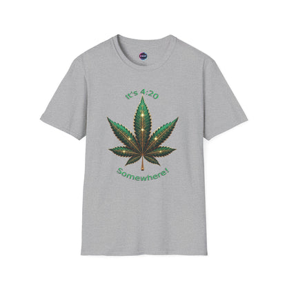 It's 420 Somewhere Vibes Unisex T-Shirt - Perfect for Cannabis Enthusiasts, Gifts, Festivals, Casual Wear, and Celebrations! - S-Mart Shop Smart Treasures