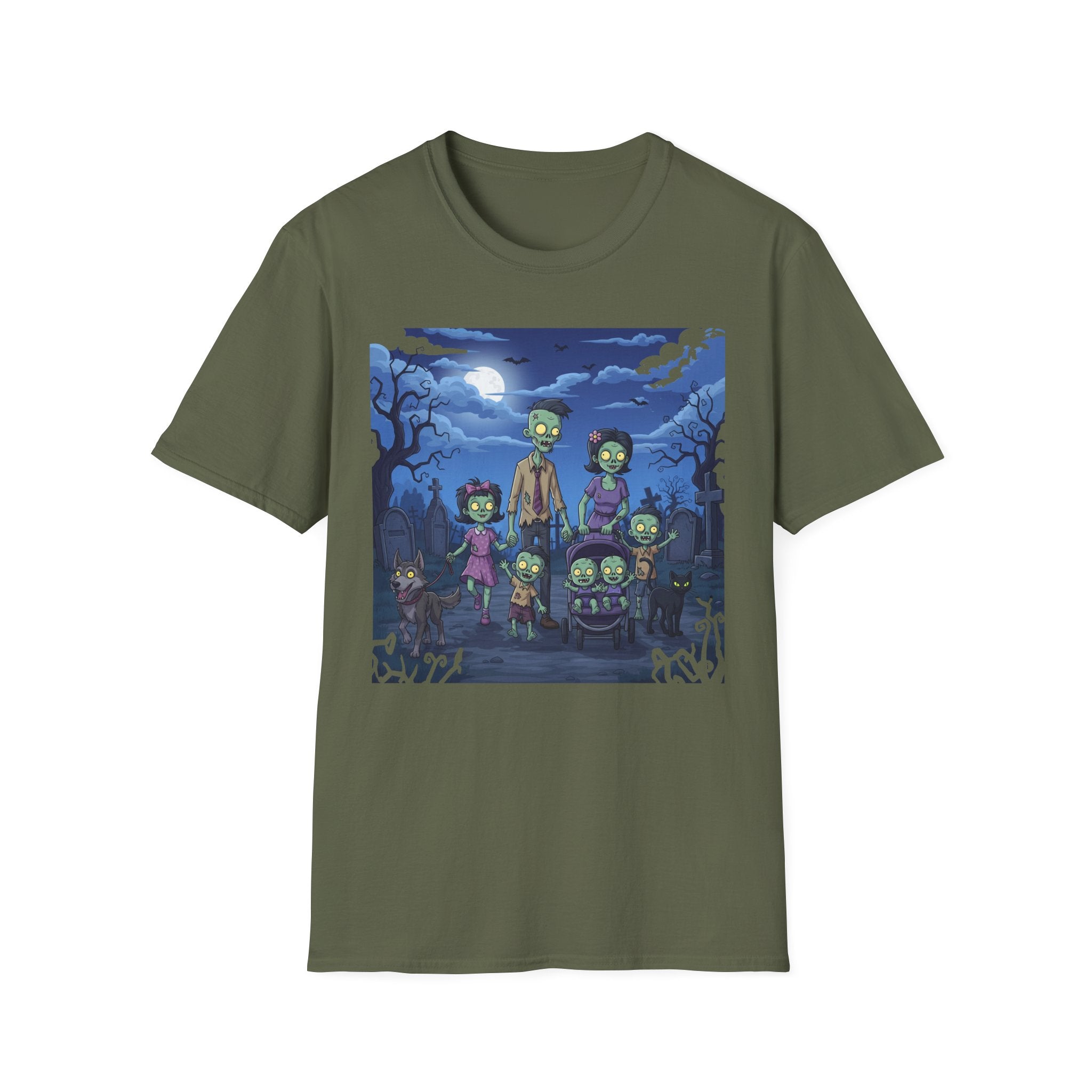 Zombie Family Halloween T-Shirt, Unisex Softstyle Tee for Men & Women, Funny Halloween Gift, Spooky Costume Top, Perfect for Halloween [...]