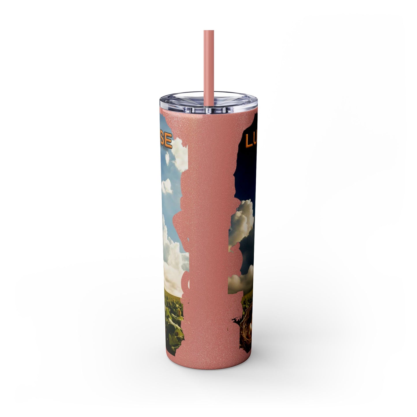 Lucky The Goose Skinny Tumbler with Straw, 20oz