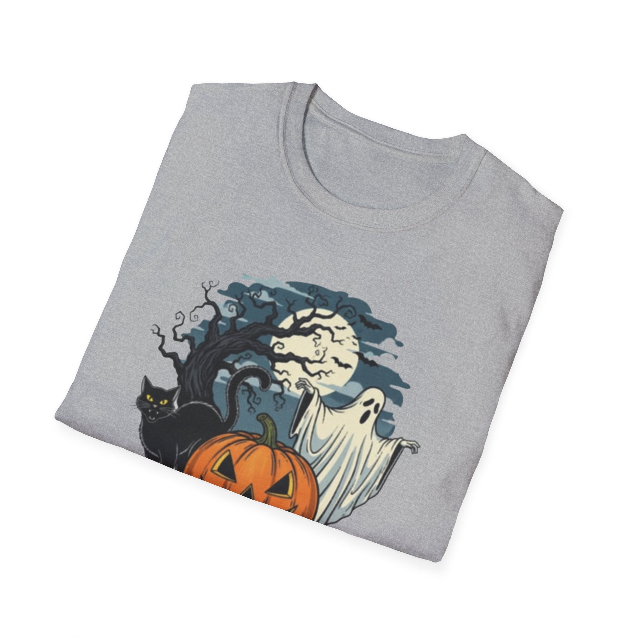 Halloween Graphic T-Shirt, Spooky Tee, Unisex Casual Wear, Fall Apparel, Ghost Pumpkin Shirt, Halloween Costume Top