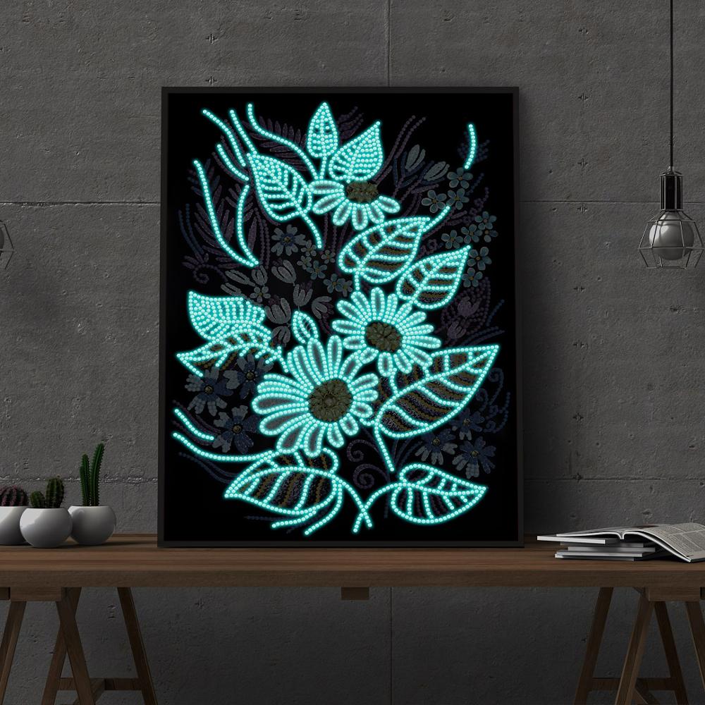 Luminous Diamond Painting Special-shaped Flower Diamond Embroidery Cross Stitch