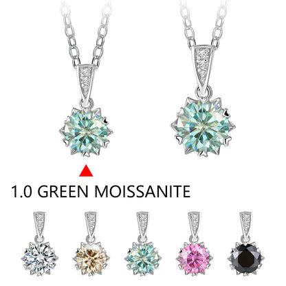 Special-interest Design 2 Karat Sterling Silver Color Moissanite Snowflake Necklace Fashion Versatile