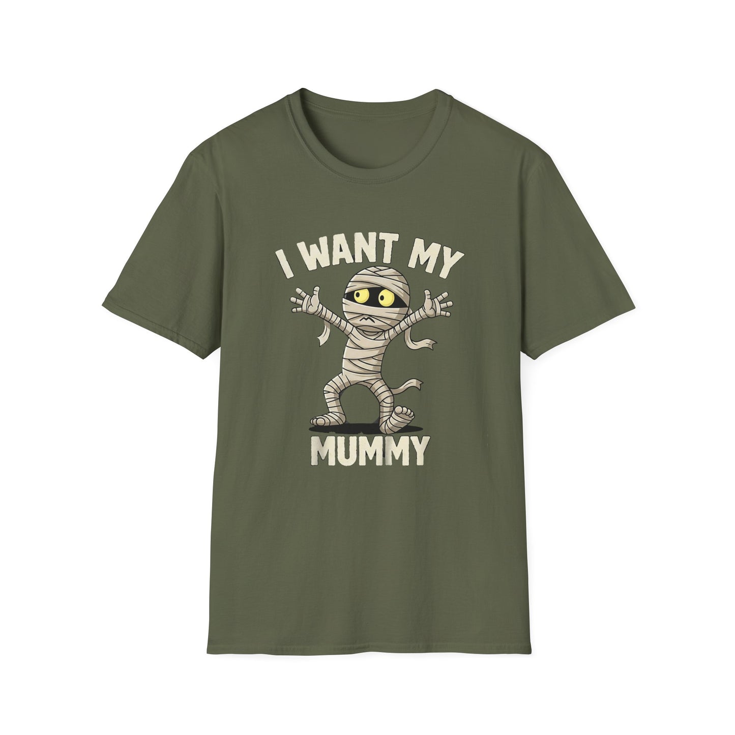 Halloween I Want My Mummy T-Shirt, Funny Costume Tee, Unisex Graphic Shirt, Spooky Season Apparel, Gift for Mummy Lovers