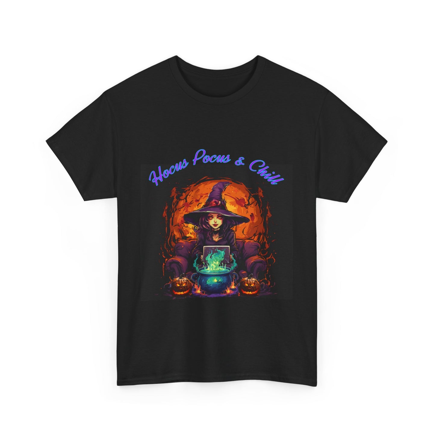 Hocus Pocus & Chill Unisex Heavy Cotton Tee - Perfect for Halloween Celebrations