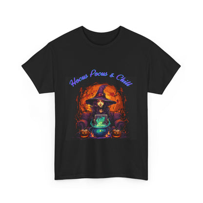 Hocus Pocus & Chill Unisex Heavy Cotton Tee - Perfect for Halloween Celebrations