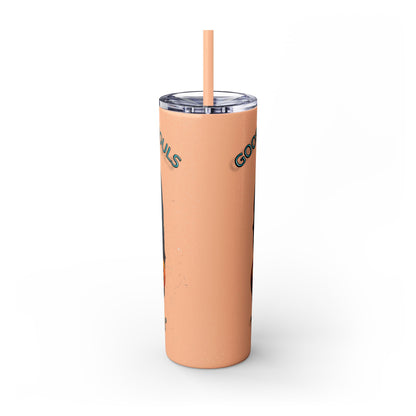 Goose Bumps And Ghouls Too Cute To Spook Skinny Tumbler with Straw, 20oz