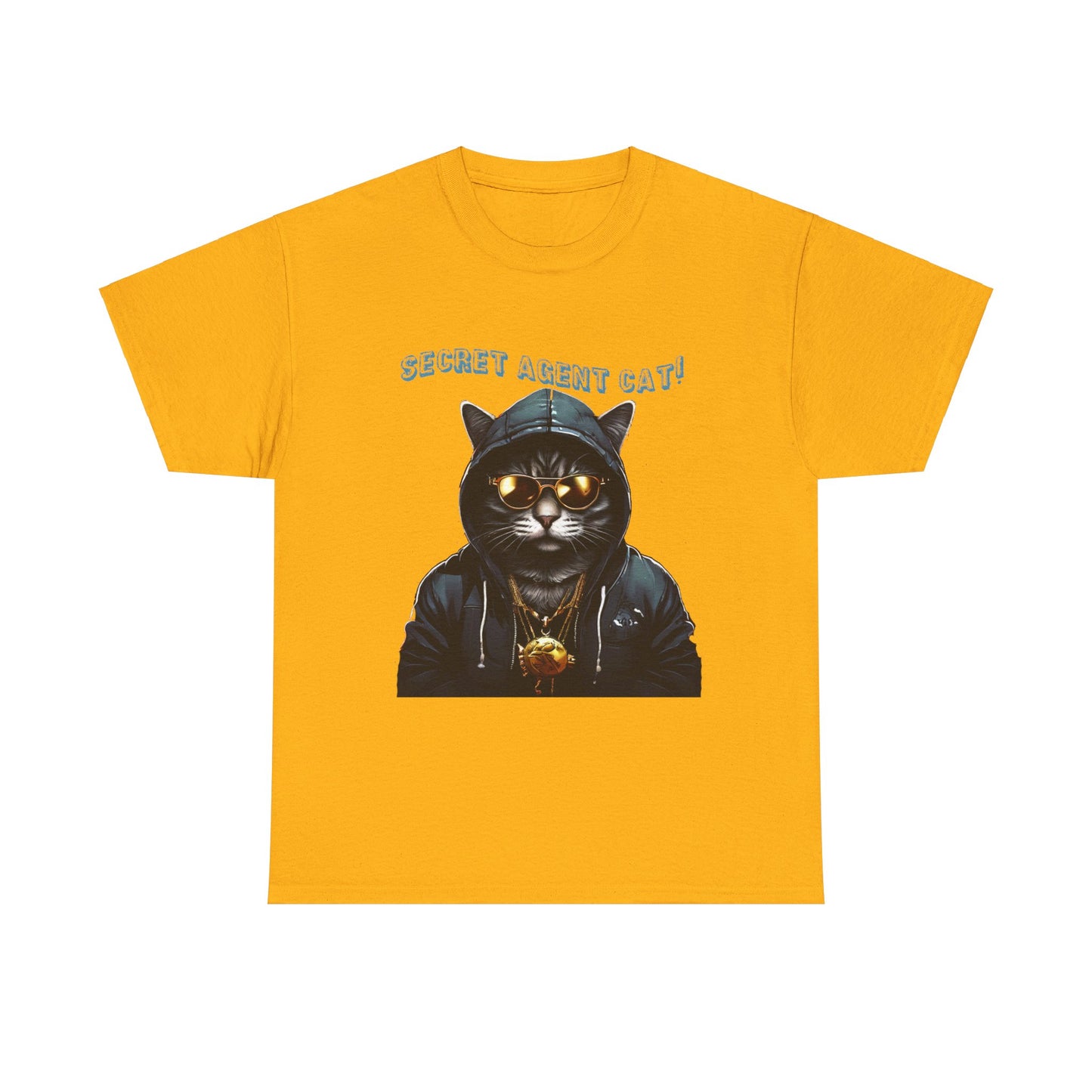 Secret Agent Cat Unisex Heavy Cotton Tee