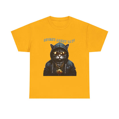 Secret Agent Cat Unisex Heavy Cotton Tee