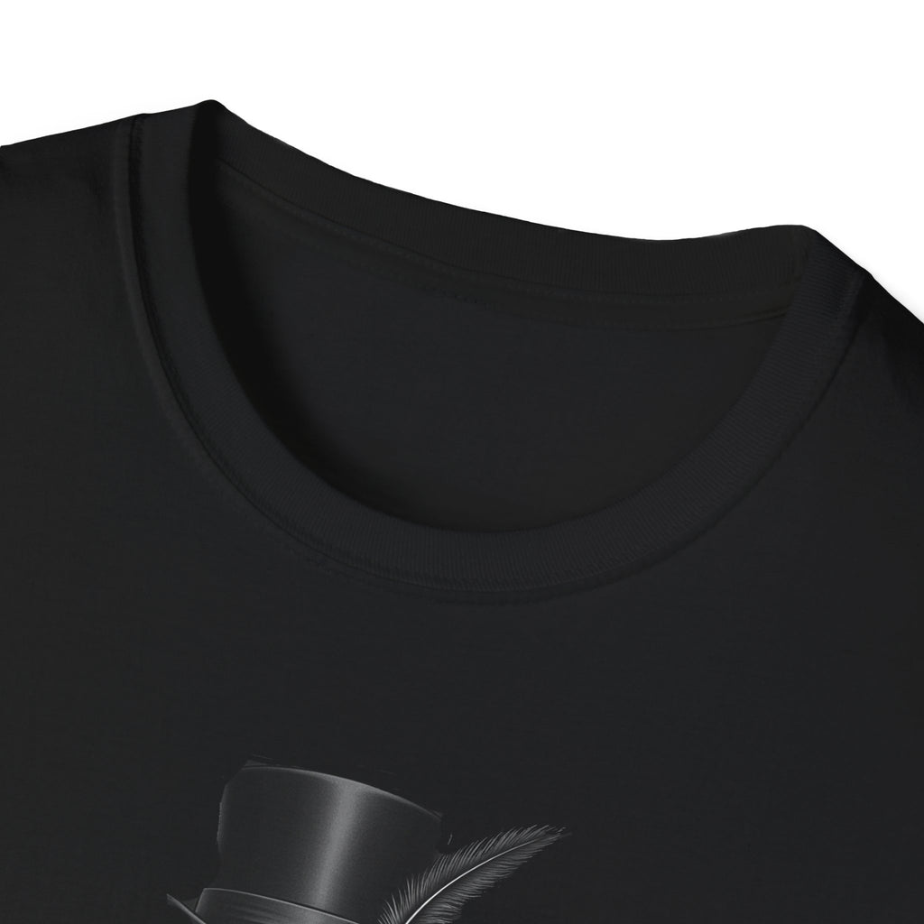 Dapper Dans Top Hat Emporium T-Shirt, Skeleton Shirt, Unisex Graphic Tee, Halloween Apparel, Unique Gift for Goth Style