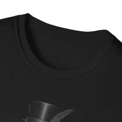 Dapper Dans Top Hat Emporium T-Shirt, Skeleton Shirt, Unisex Graphic Tee, Halloween Apparel, Unique Gift for Goth Style
