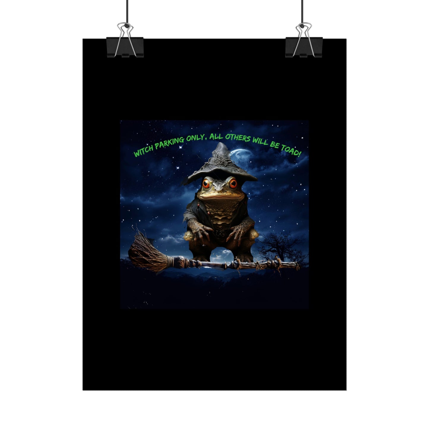 Witch Parking Only Toad Rolled Posters