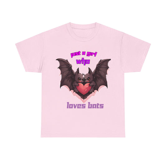 Just a Girl Who Loves Bats Unisex Heavy Cotton Tee