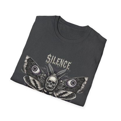 Gothic Silence T-Shirt, Unisex Graphic Tee, Alternative Fashion Top, Casual Wear, Edgy Gift Idea