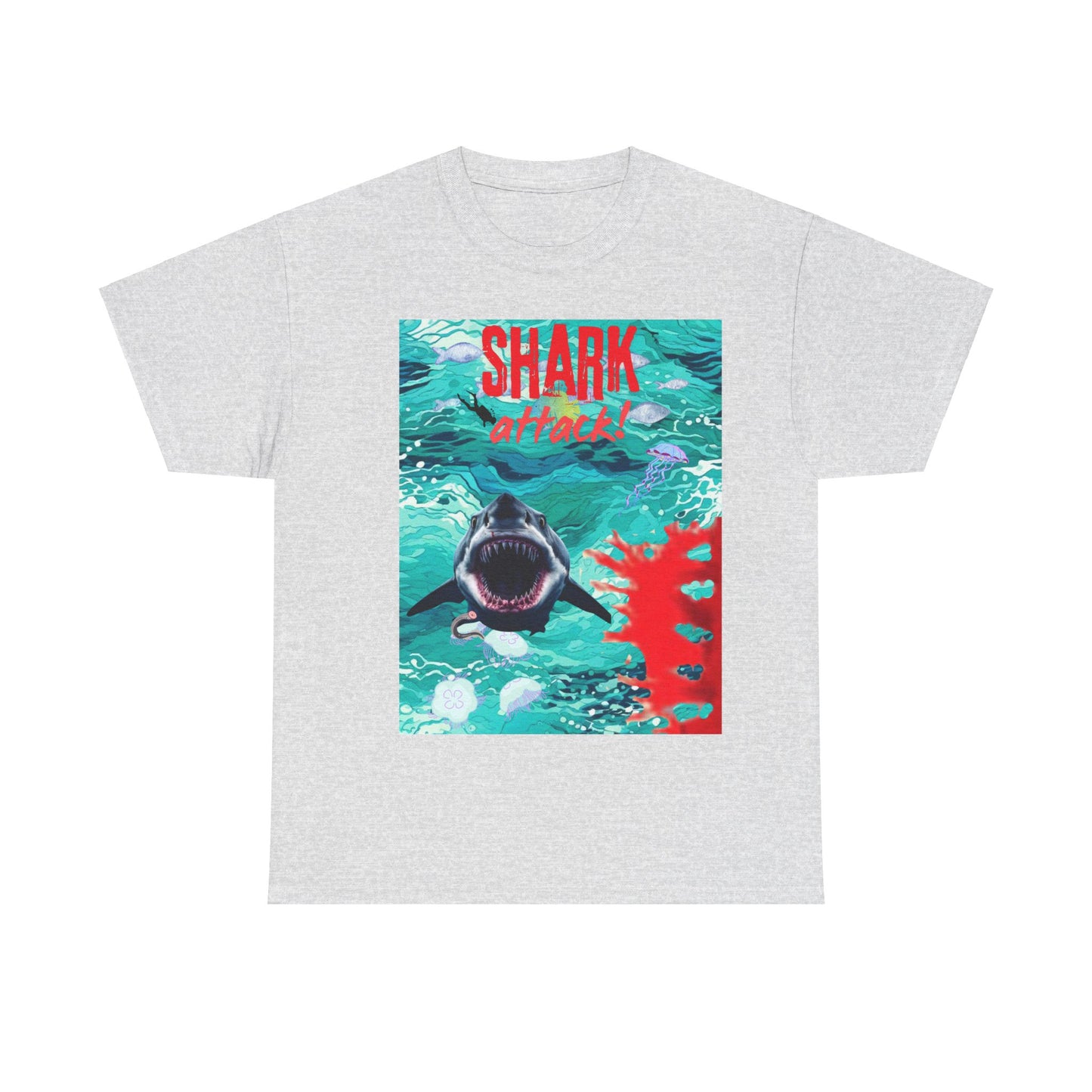 Mens Shark Attack Unisex Heavy Cotton Tee