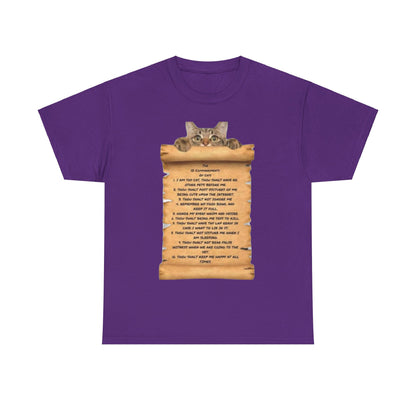 10 commandments Of A Cat Unisex Heavy Cotton Tee