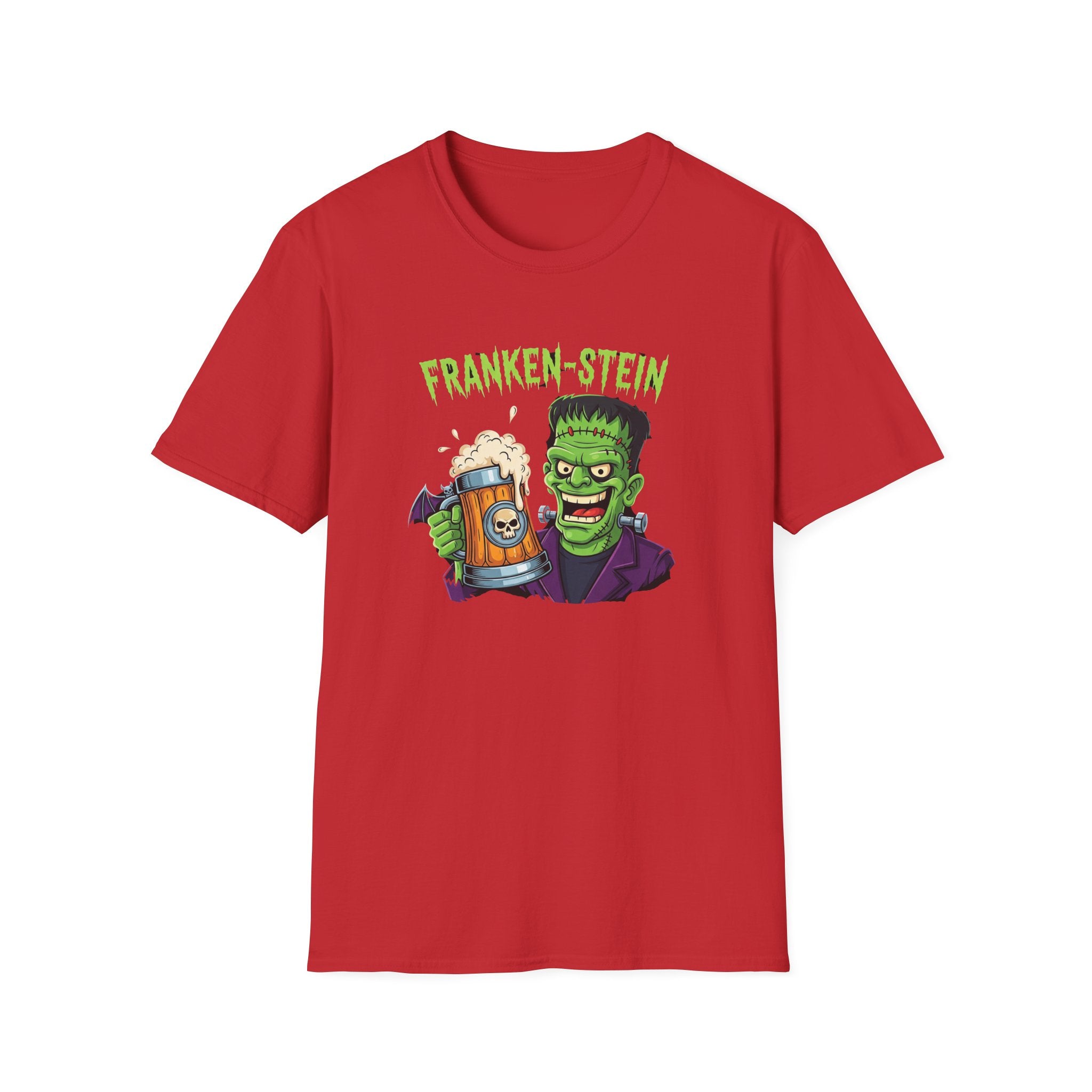 Franken-stein Beer T-Shirt, Spooky Halloween Apparel, Unisex Graphic Tee, Monster Mash Party Shirt, Halloween Costume Top, Beer Lover Gift