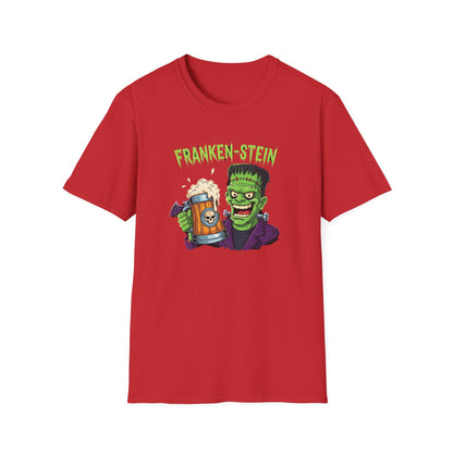 Franken-stein Beer T-Shirt, Spooky Halloween Apparel, Unisex Graphic Tee, Monster Mash Party Shirt, Halloween Costume Top, Beer Lover Gift