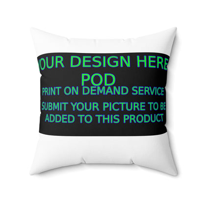 Customizable Spun Polyester Square Pillow - Personalize Your Design