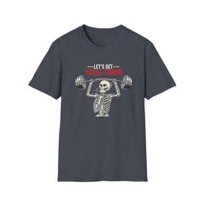 Let's Get Skele-Toned Halloween T-Shirt | Funny Fitness Tee, Unisex Halloween Apparel, Spooky Gym Shirt, Skeleton Workout Top, Unique Gift