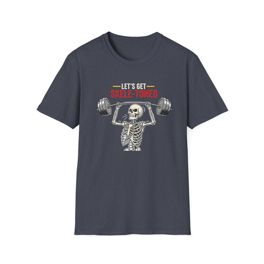 Let's Get Skele-Toned Halloween T-Shirt | Funny Fitness Tee, Unisex Halloween Apparel, Spooky Gym Shirt, Skeleton Workout Top, Unique Gift