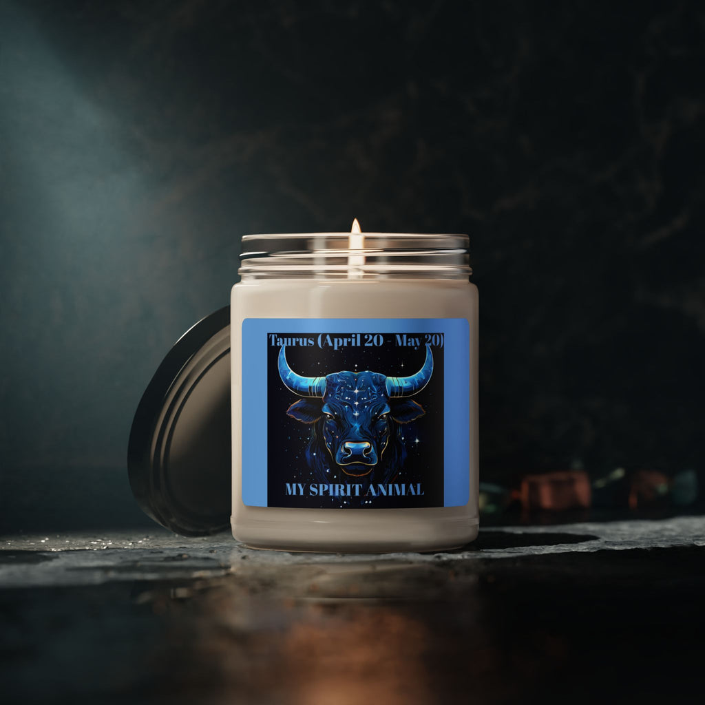 Taurus Zodiac Scented Soy Candle - 9oz - Astrology Gift for cow Lovers