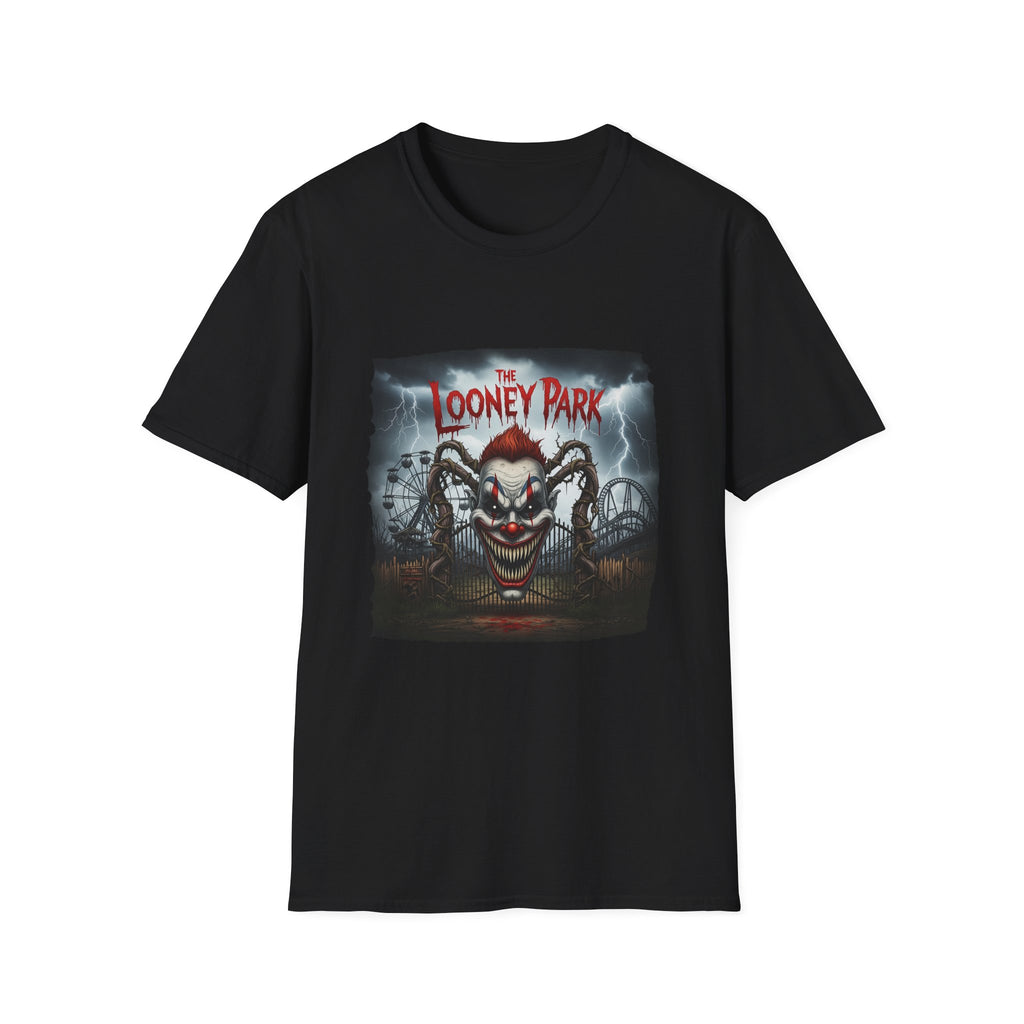 The Looney Park Creepy Carnival Unisex T-Shirt, Halloween Shirt, Horror Fan Gift, Spooky Tee, Festival Wear, Looney Park Merch