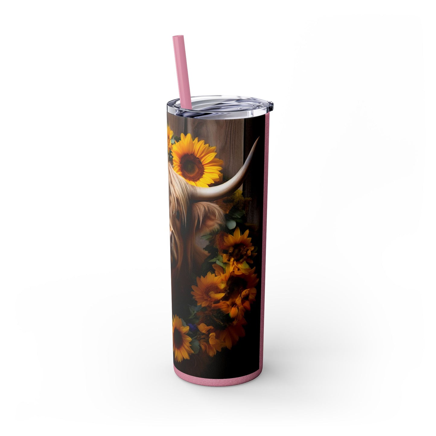 Highland Cow Skinny Tumbler with Straw, 20oz