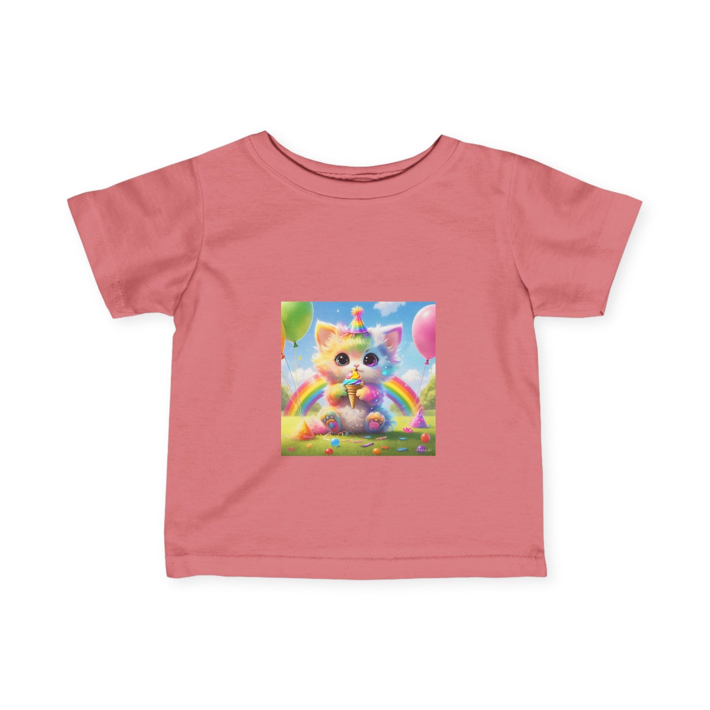 Rainbow Kitten Infant Tee - Cute and Colorful Baby Shirt for Playtime