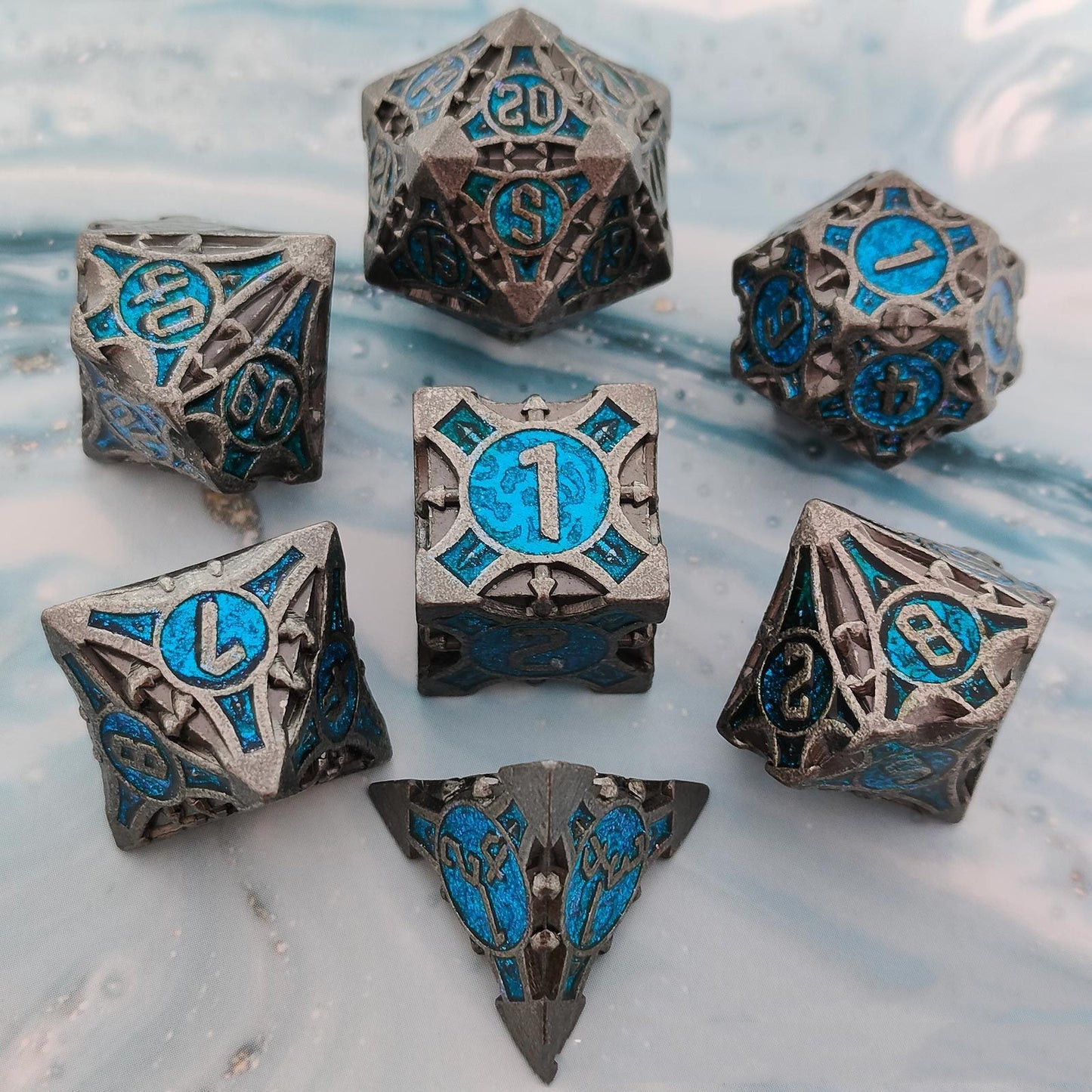 Metal Dice Solid Set Desktop Game