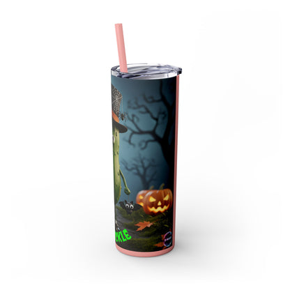 Halloween Mr. Pickle Tumbler, 20oz Skinny Tumbler with Straw, Fun for Parties, Trick or Treat, Kids Gift, Spooky Decor
