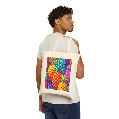 Rainbow pineapple Cotton Canvas Tote Bag