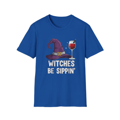 Witches Be Sippin' Unisex Softstyle T-Shirt | Spooky Season Tee, Halloween Gift, Witchy Apparel, Casual Wear, Festival Shirt