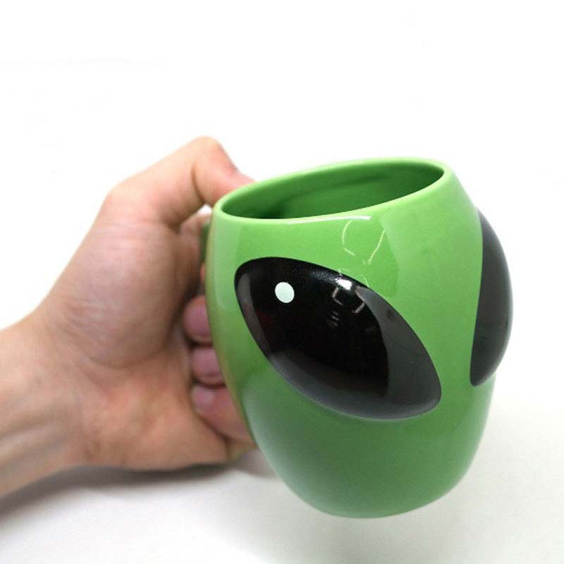 Spaced Out Green Alien Head Mug