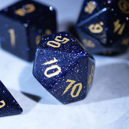 Blue sandstone faceted dice