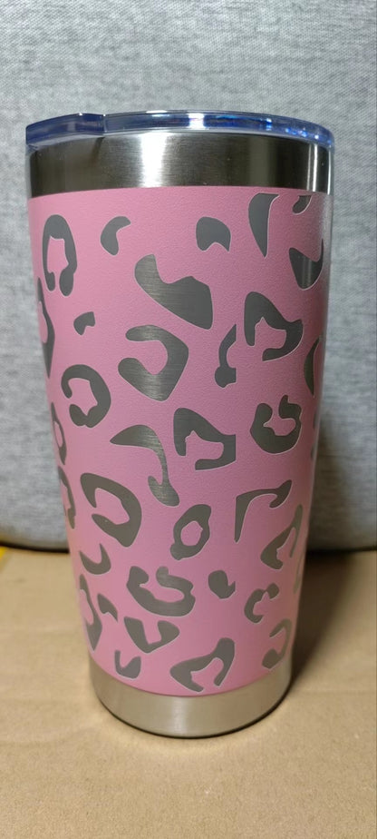 Laser Leopard Print Stainless Steel Insulated Mug