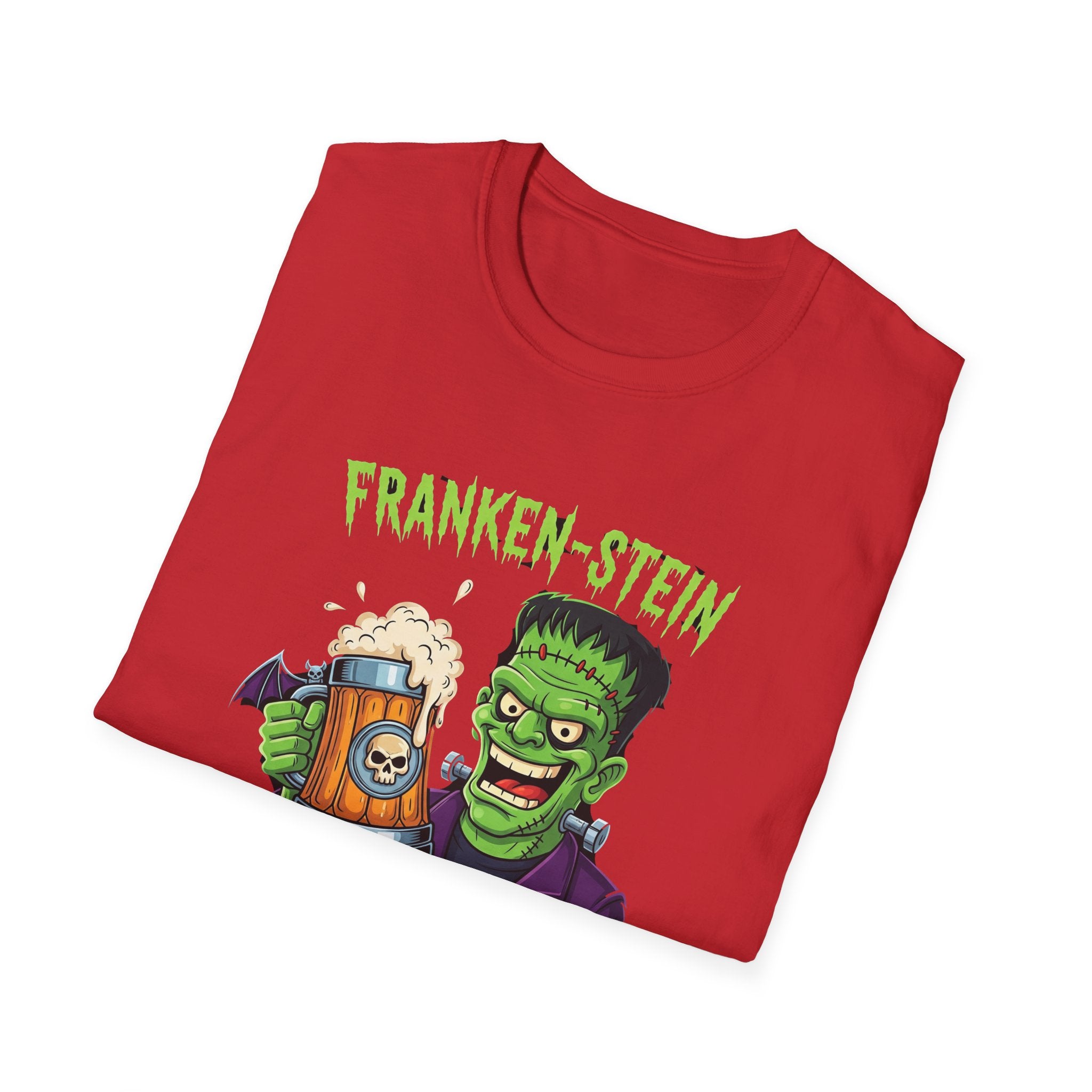 Franken-stein Beer T-Shirt, Spooky Halloween Apparel, Unisex Graphic Tee, Monster Mash Party Shirt, Halloween Costume Top, Beer Lover Gift