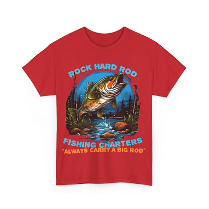 Rock Hard Rod Fishing Charters Unisex Heavy Cotton Tee