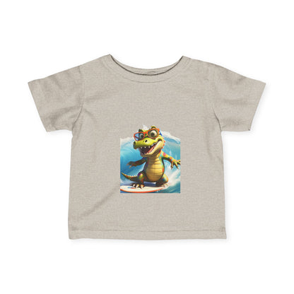 Cute Alligator Surfing Infant Tee - Perfect for Playtime & Summer Fun