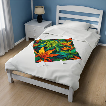 420 Happy Harvest Velveteen Plush Blanket