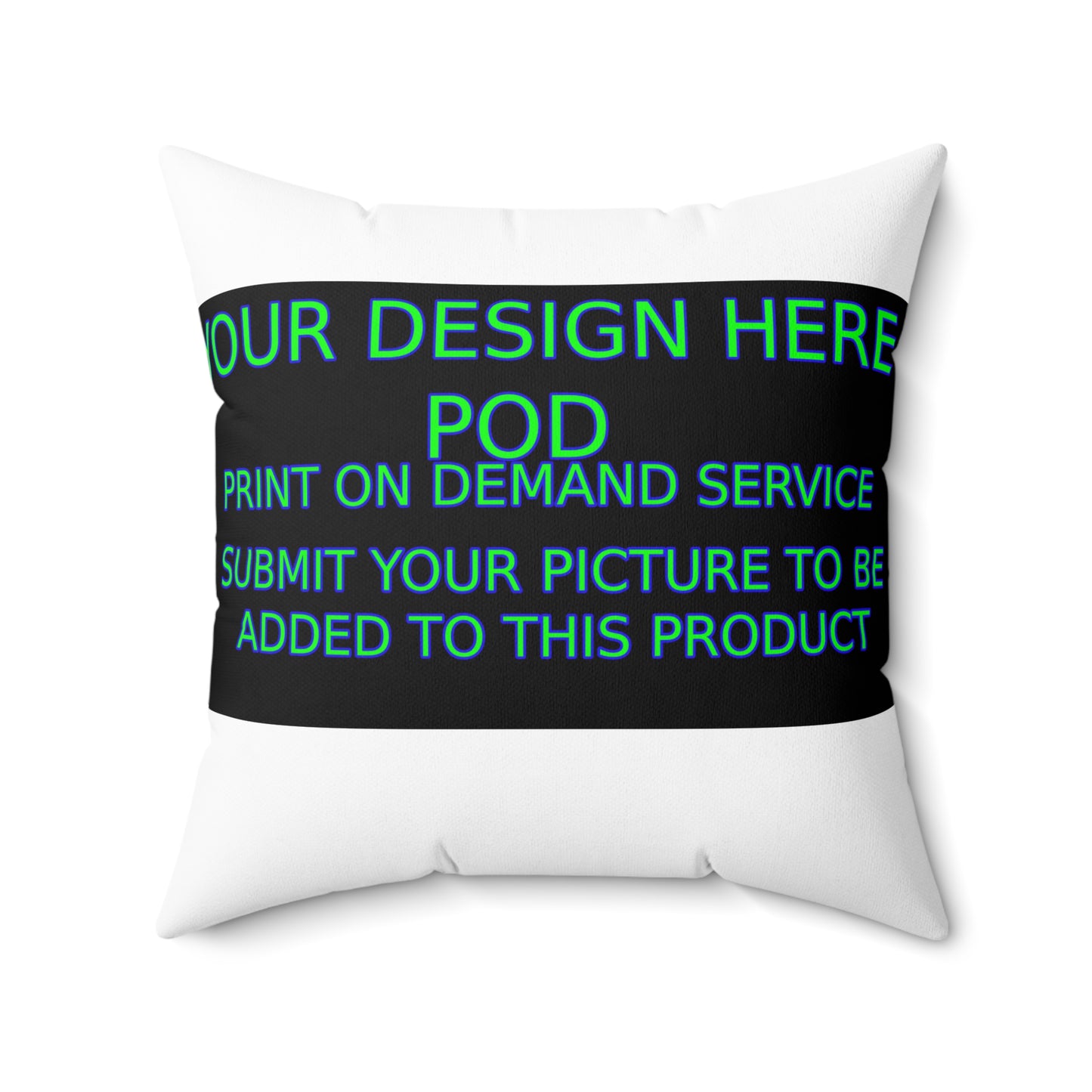 Customizable Spun Polyester Square Pillow - Personalize Your Design