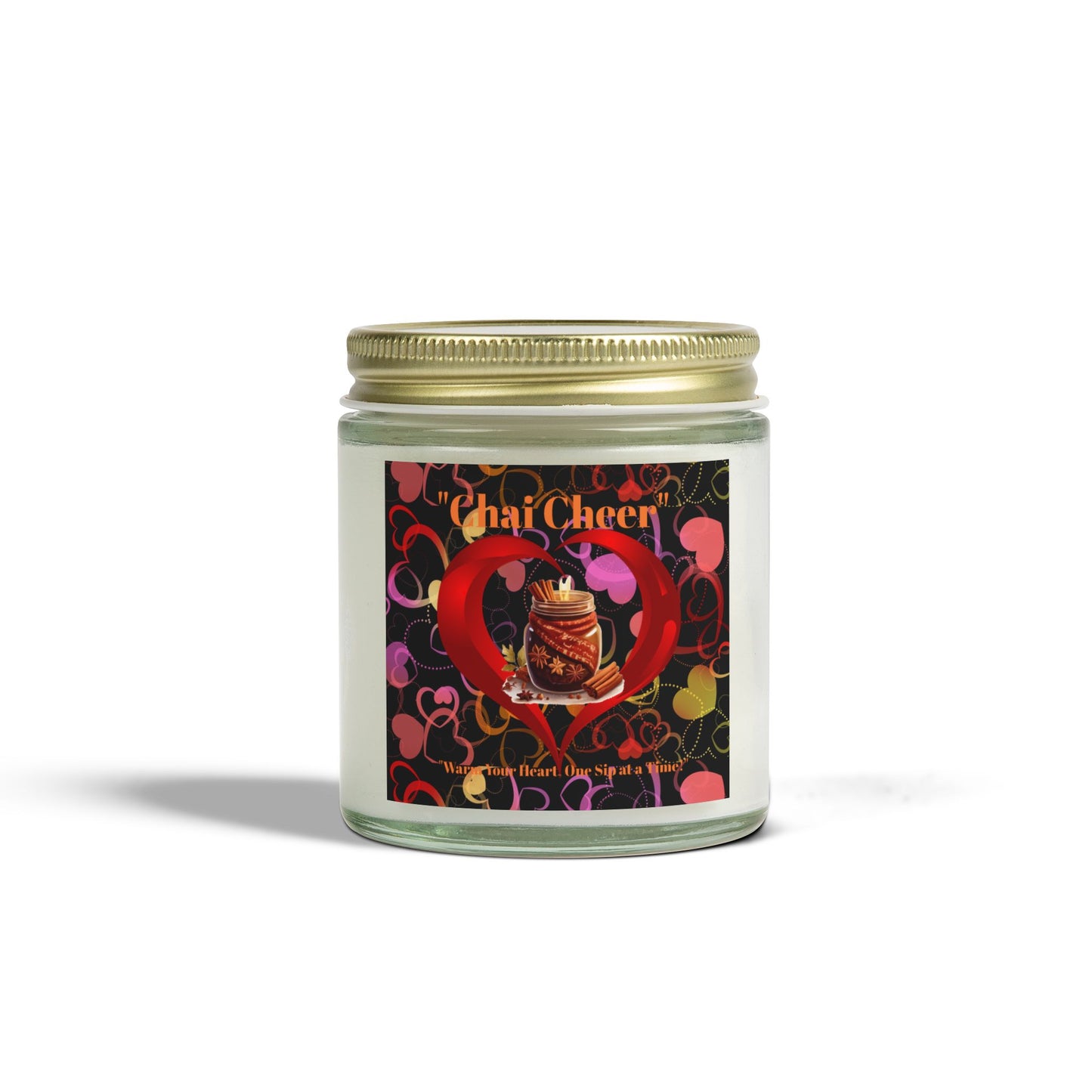 Chai Cheer Scented Candle - Coconut Apricot Wax (4oz, 9oz) - Perfect for Cozy Evenings and Celebrations