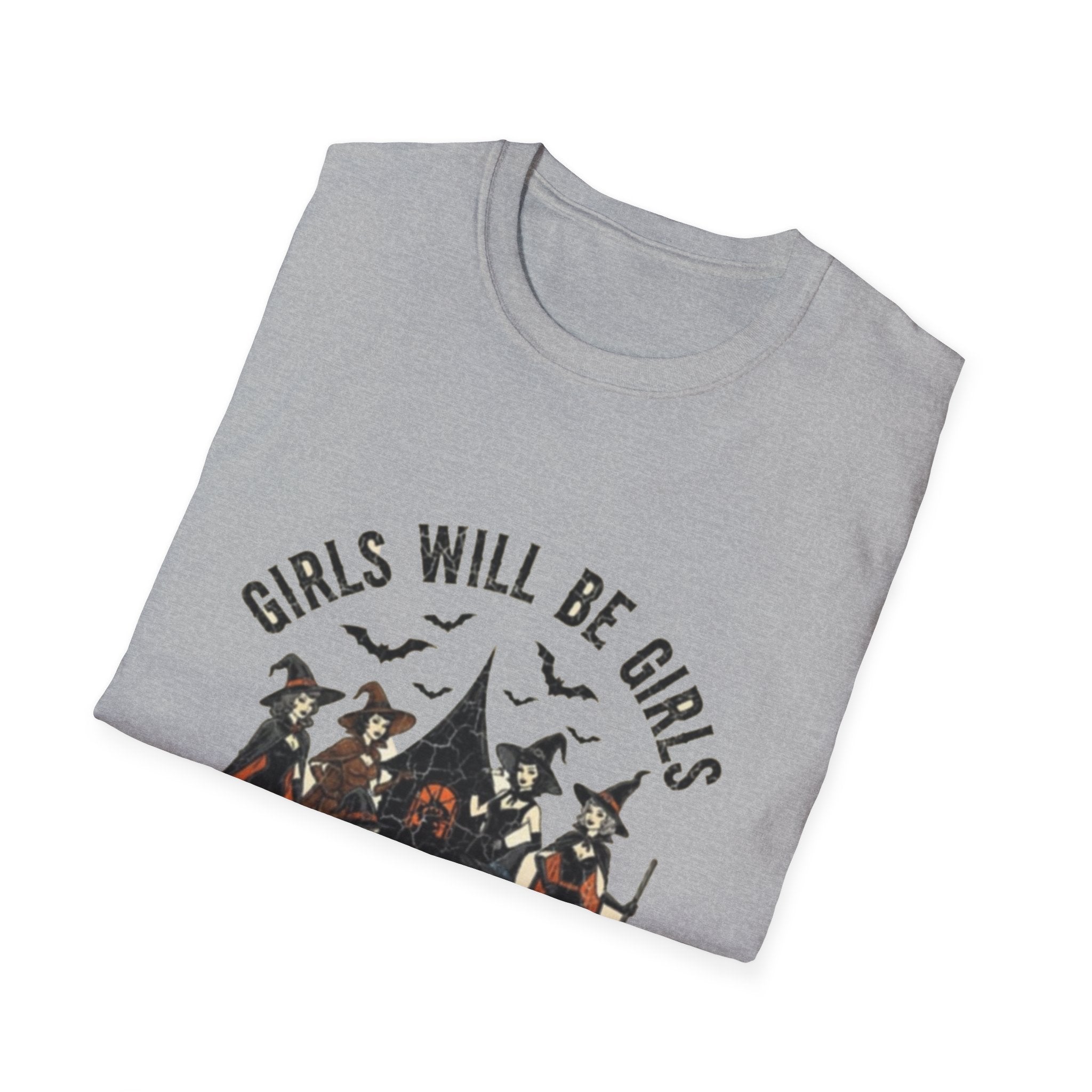 Girls Will Be Girls, Unisex Softstyle T-Shirt, Halloween Clothing, Vintage Aesthetic Shirt, Alternative Fashion Piece, Casual Wear
