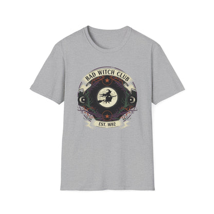 Unisex Bad Witch Club T-Shirt | Boho Style Tee, Witchy Gifts, Halloween Outfit, Casual Wear, Occult Apparel