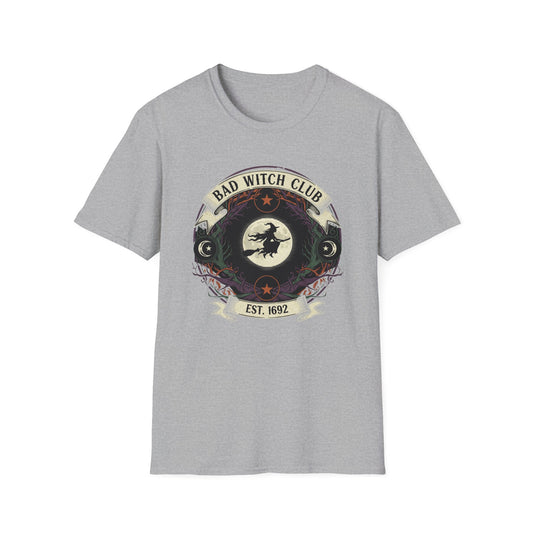 Unisex Bad Witch Club T-Shirt | Boho Style Tee, Witchy Gifts, Halloween Outfit, Casual Wear, Occult Apparel