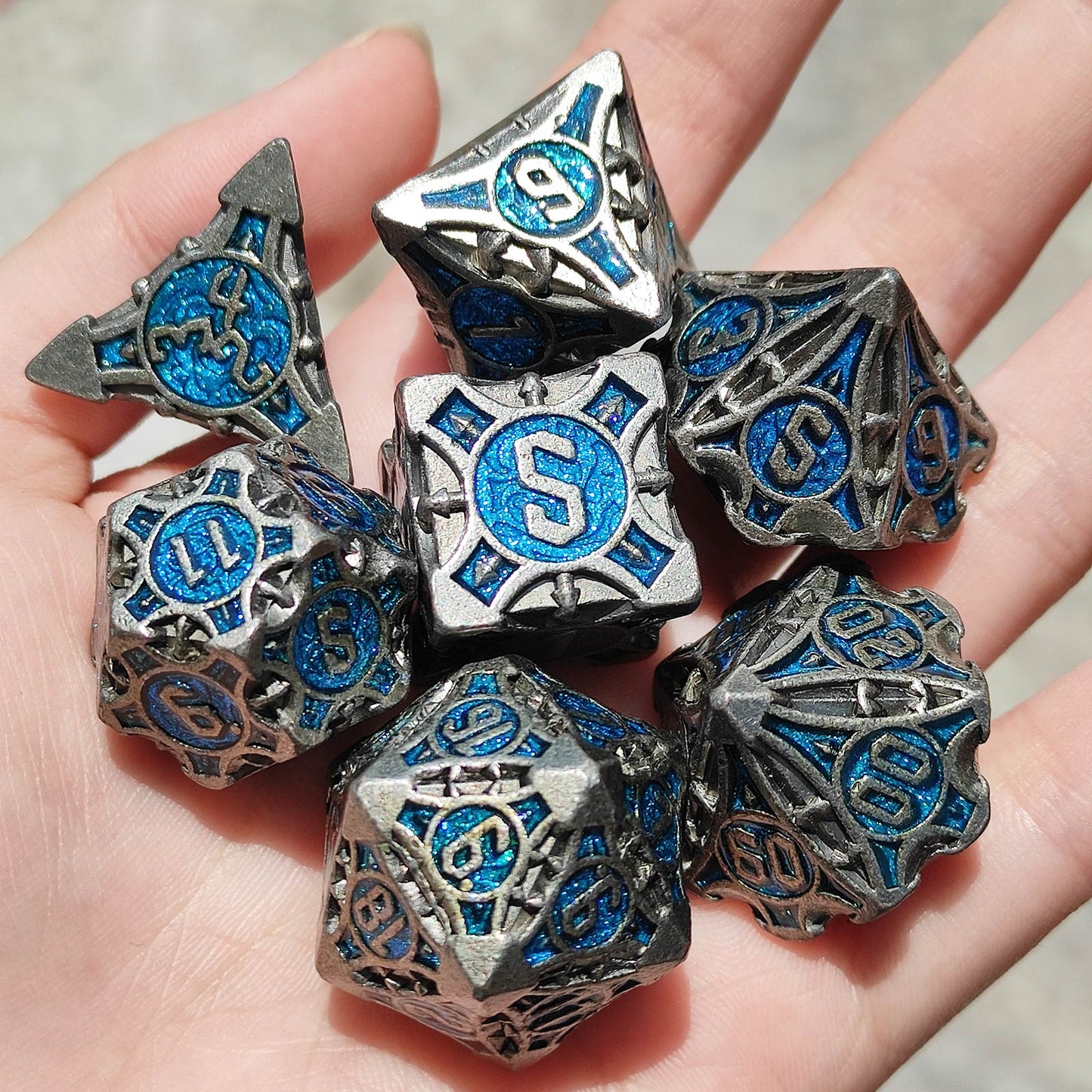 Metal Polyhedral Board Game Dice