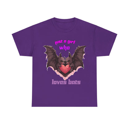 Just a Girl Who Loves Bats Unisex Heavy Cotton Tee