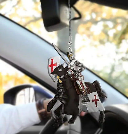 Acrylic Flat Knight Car Pendant Car Interior Decoration Accessories Rearview Mirror Decorations Pendant