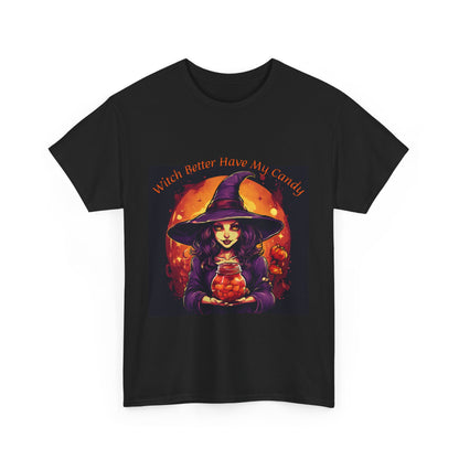 Halloween Witch Candy Unisex Heavy Cotton Tee